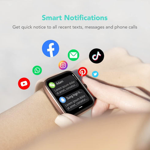 SKG Smart Watch for Women, Fitness Tracker with 5ATM Swimming Waterproof, Sleep Monitor, 1.7'' Touch Screen Smartwatch Fitness Watch for Android-i...