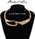 TWINKLEDE Fashion Chunky Choker Necklace Gold Twisted Abstract Metal Buckle Necklaces for Women...