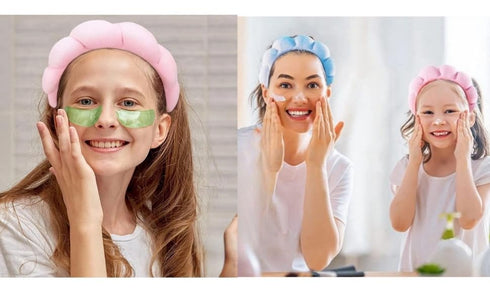 6 Pack Spa Sponge Headbands for Washing Face,Skincare Headbands,Makeup Headband, Terry Cloth Headband Bubble Soft Puffy Headband for Women and Gir...