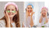 6 Pack Spa Sponge Headbands for Washing Face,Skincare Headbands,Makeup Headband, Terry Cloth Headband Bubble Soft Puffy Headband for Women and Gir...