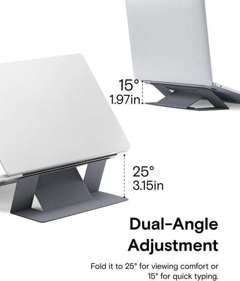 MOFT Invisible Slim Laptop Stand, Adhesive and Reusable, Adjustable Perfect Viewing Angles, Compatible with Laptops Up to 15.6", Grey...