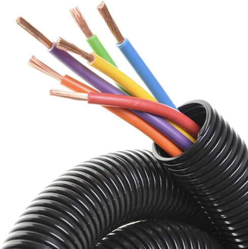 20 FT 3/8” Wire Loom Split Tubing Auto Wire Conduit Flexible Cover | Plastic Cover for Electrical Wires & Cables, Black...