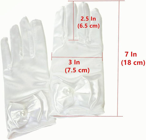 DreamHigh Wedding Flower Girl's Stretch Satin Dress Gloves...