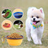 Collapsible Portable Silicone Big Dog Bowls,2 Pack,34 oz/Each Bowl,Silicone Basic Bowl with Plastic Rim and D-Ring,Foldable Travel pet Feeder,Port...
