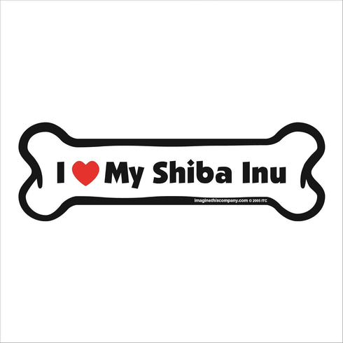 Imagine This Company I Love My Breed Bone Shaped Pet Magnet; Removable Magnets for Cars, Fridges, Lockers & More, Stylish Pet Inspired Car Accesso...