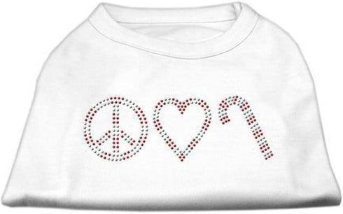 Mirage Pet Products 10-Inch Peace, Love, and Candy Canes Print Shirt for Pets, Small, Emerald Green...