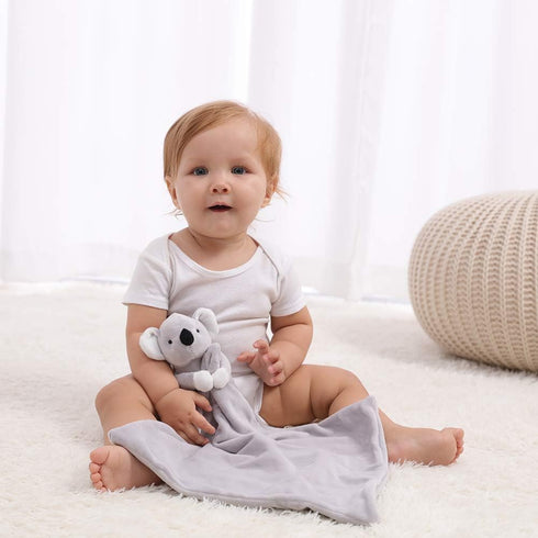 Apricot Lamb Stuffed Animals Security Blanket Gray Koala Infant Nursery Character Blanket Luxury Snuggler Plush (Gray Koala,)...