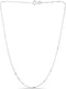 SEA OF ICE Sterling Silver 1mm Diamond-Cut Bar Station Rolo Chain Necklace For Women, Size 14" - 36" Italy...