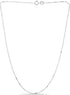 SEA OF ICE Sterling Silver 1mm Diamond-Cut Bar Station Rolo Chain Necklace For Women, Size 14" - 36" Italy...