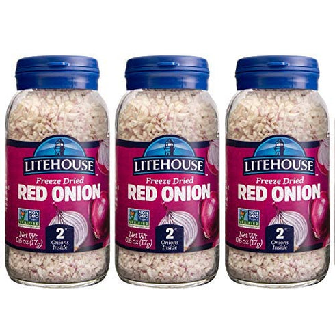 Litehouse Freeze Dried Red Onion - Substitute for Fresh Red Onion, Jar Equal to 2 Red Onion Fresh, Organic, Red Onion Seasoning, Non-GMO, Gluten-F...