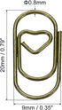 MECCANIXITY Paper Clip Heart-Shaped Cute Decorative Fun Clips Bookmarks 0.8 Inch Bronze Tone for Organize Office Home, Pack of 100...