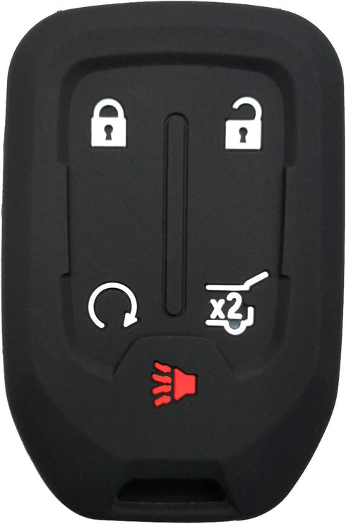 Coolbestda 5Buttons Smart Rubber Key Fob Remote Cover Keyless Entry Case Protector Skin for 2019 2020 2021 2022 GMC Acadia Terrain Yukon Chevrolet...