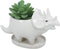 Cute Dinosaur Succulent Planter Pot with Drainage Tray, White Ceramic Cactus/Flower Container, Animal Bonsai Holder for Air Plants...