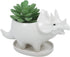 Cute Dinosaur Succulent Planter Pot with Drainage Tray, White Ceramic Cactus/Flower Container, Animal Bonsai Holder for Air Plants...