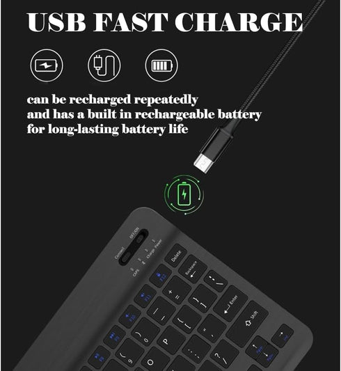 Computer Keyboard and Mouse Combo, Ultra Thin Wireless Keyboard with 3 Adjustable DPI Mouse, Bluetooth Keyboard and Mouse Compatible with PC Lapto...