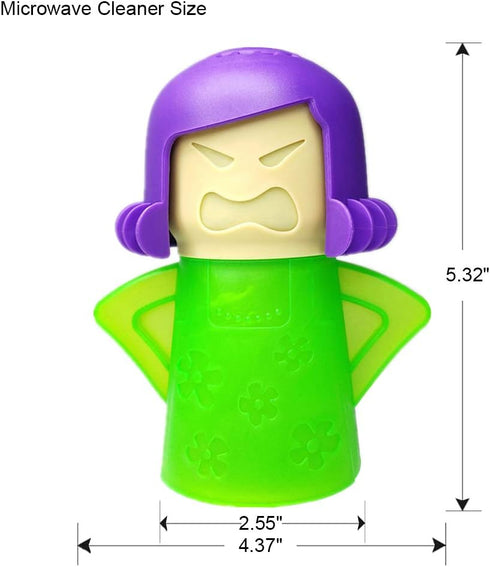 Angry Mom Microwave Cleaner, Mad Mama Microwave Steam Cleaner, Just Add Vinegar and Water, Easily Cleans the Crud in Minutes (Green)...