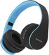 PowerLocus Wireless Bluetooth Over-Ear Stereo Foldable Headphones, Wired Headsets with Built-in Microphone for iPhone, Samsung, LG, iPad (Black/Bl...