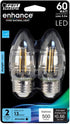 Feit Electric BPETC60950CAFIL/2/RP 60W EQ LED Light Bulb E26, 2 Bulbs...