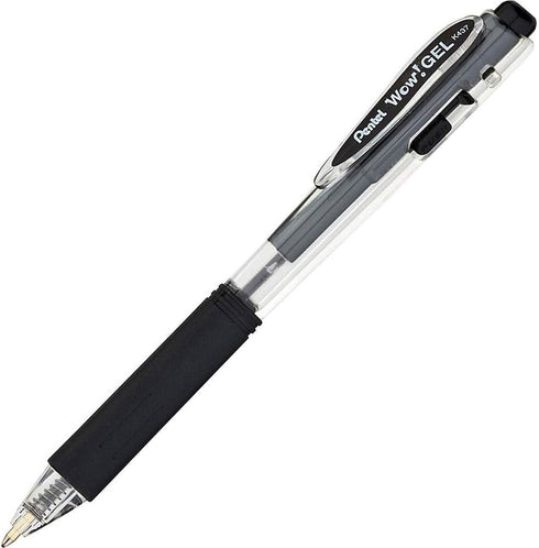 Pentel Gel Pens, Permanent, Retraable, Med Point, 24/Pack, Black Barrel/Ink (PENK437ASW2)...