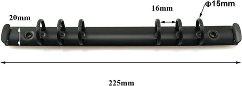 2pcs A5 Notebook 6-Hole Ring Binder Mechanisms 1.5cm Diameter S Size Black Metal Clip Ring Binder DIY Fill Paper Storage Folder Accessories...