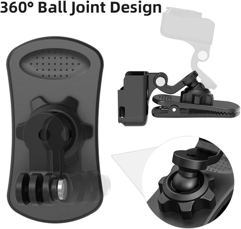 SUREWO 360° Rotation Backpack Strap Mount,Quick Clip Mount with Expand Frame Compatible with DJI Osmo Pocket 3...