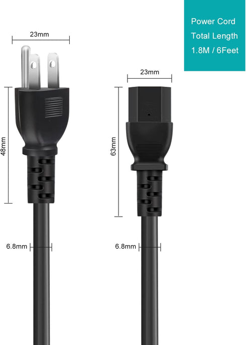 3 Prong Power Cord for Instant Pot Electric Pressure Cooker, Power Quick Pot, Rice Cooker, Smart Power Cooker, Soy Milk Maker and More Kitchen App...