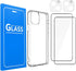 Tempered Glass Screen Protector with Case Clear for iPhone 15 6.1" + Case Clear, 2 Glass Screen Protectors, 2 Camera Lens Protectors, Installation...