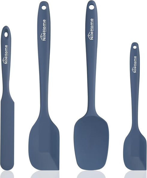 NileHome Silicone Spatula Set, Rubber Spatula High Heat-Resistant Premium BPA-Free One Piece Seamless Design Cooking Spatulas Utensils Set For Kit...