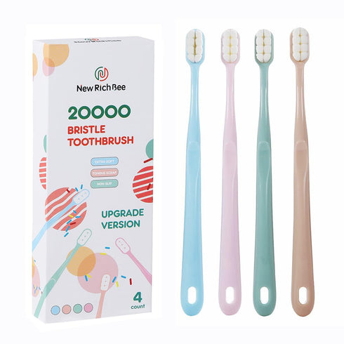 [Upgrade Version 4 Pack Micro Nano Extra Soft Toothbrush for Adult,20000 Soft Bristle Toothbrush for Sensitive Teeth or Gum Clean Effectively?Espe...