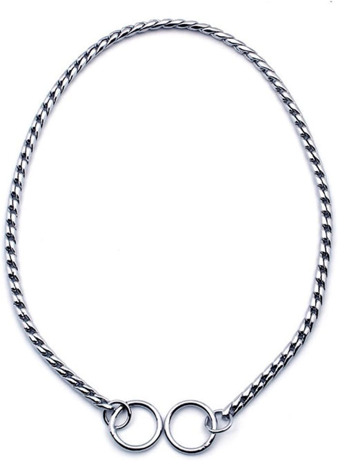 Silver Dog Chain Collar Choke Pet Training Snake Collar with Heavy Links, 26 in, 5 mm...