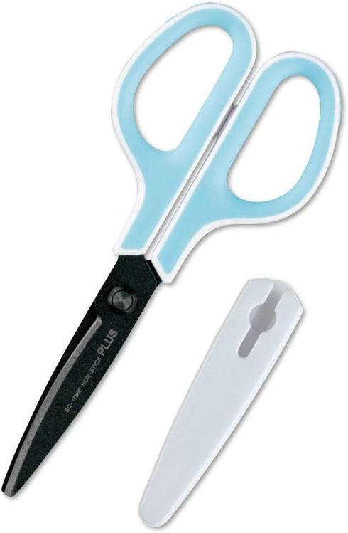 Plus Scissors Fit Cut Curve Fluorine Coated Adhesive Tape Glue Non-Sticky 30 Degree SC-175SF White/Blue 34-516...