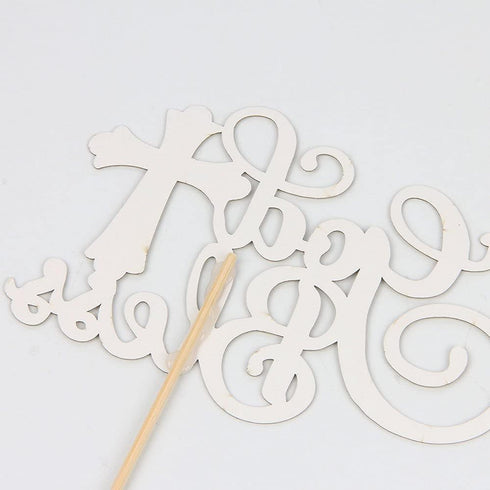 Gold Glitter God Bless Cake Topper - Communion Party Sign, Baptisim Christening - First Baby Shower Decoration Supplies...