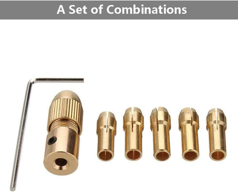 Mesee 3 Set 0.5-3mm Brass Drill Chuck Set Small Electric Drill Bit Collet Mini Twist Drill Chucks Adapter for Rotary Tools Fits 3.17mm Motor Shaft...