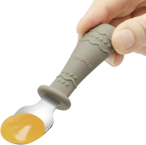 PandaEar Toddler Utensils, 6 Pack Kids Spoons and Forks, 18/8 Stainless Steel & Food Grade Silicone Children Silverware Set, Dishwasher Safe (Blue...