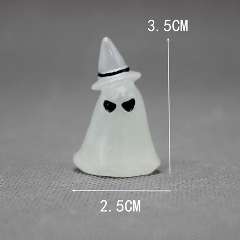 BinaryABC Halloween Glow in The Dark Pumpkin Ghost Miniature Figurines,Luminous Garden Ghost Decor, Fairy Garden Doll House Accessories,Halloween ...