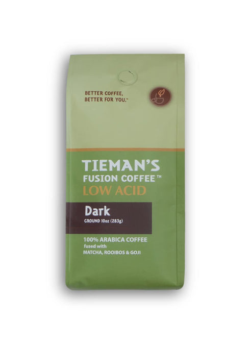 Tieman's Fusion Coffee, Low Acid Dark Roast, Ground, 10-Ounce bag...