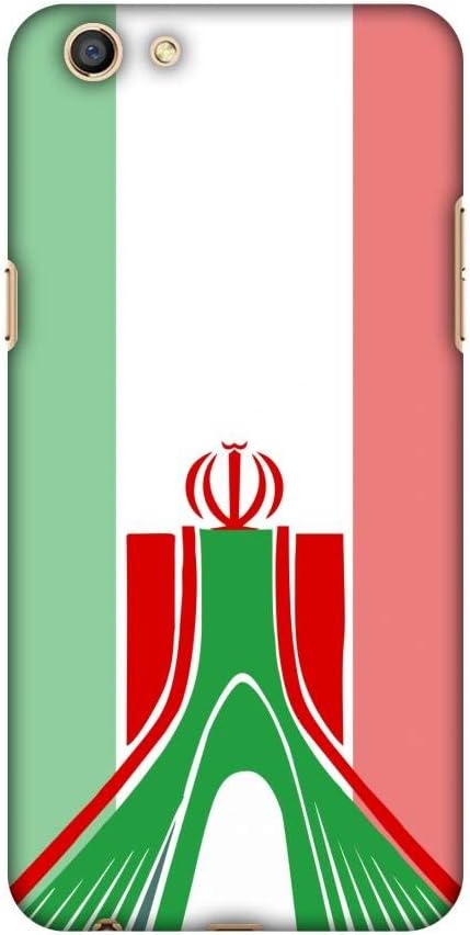 AMZER Ultra Slim Designer Snap On Hard Shell Case with Screen Cleaning Kit for Oppo A77 - Azadi Monument - Iran Flag......