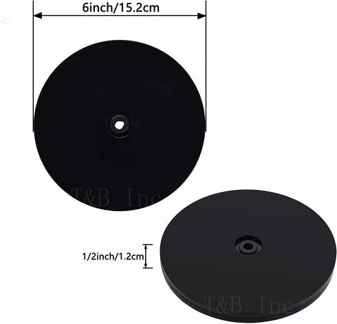 TamBee 6 inch Lazy Susan Turntable Organizer Acrylic for Spice Rack, Cake, TV, Laptop, Crafts, Kitchen, Cabinet, Pantry Decorating Black...