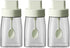 Kitchen Sodium Calcium Glass Spice Jars Seasonning Box Set of 3, Condiment Pots Spice Jars, Retractable Spoon and Lid Combination Design, Airtight...