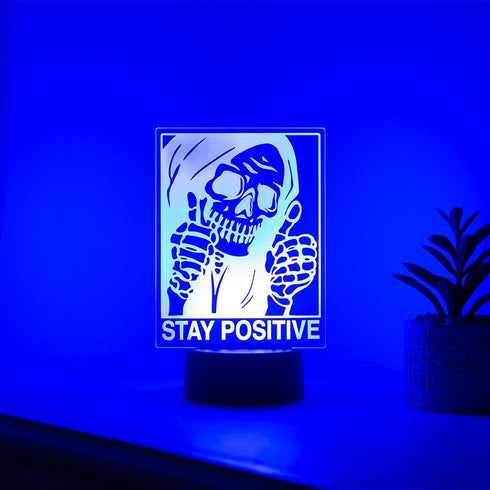 EXIGENT Stay Positive Skull 3D Acrylic LED Lamp Night Light Flashing Cool (Skull_SP)...