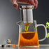 Glass Teapot with Stainless Steel Infuser & Lid, Borosilicate Glass Tea Kettle Stovetop Safe, Blooming & Loose Leaf Teapot,Glass Square Pot (350ML...