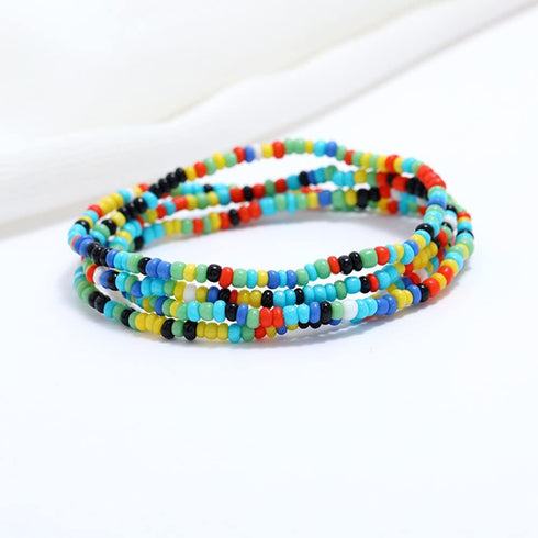 tenghong2021 3 Piece Waist Beads Chains Set Colorful Summer African Belly Chain Elastic Waist Beads for Weight Loss Body Chains Bikini Beads Jewel...