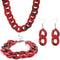 3Pcs/Set Y2K Acrylic Chunky Necklace Paperclip Cuban Link Bracelet Hip Hop Dangling Earrings 70S80S90S Retro Prom DressCode Punk Choker Jewelry Se...