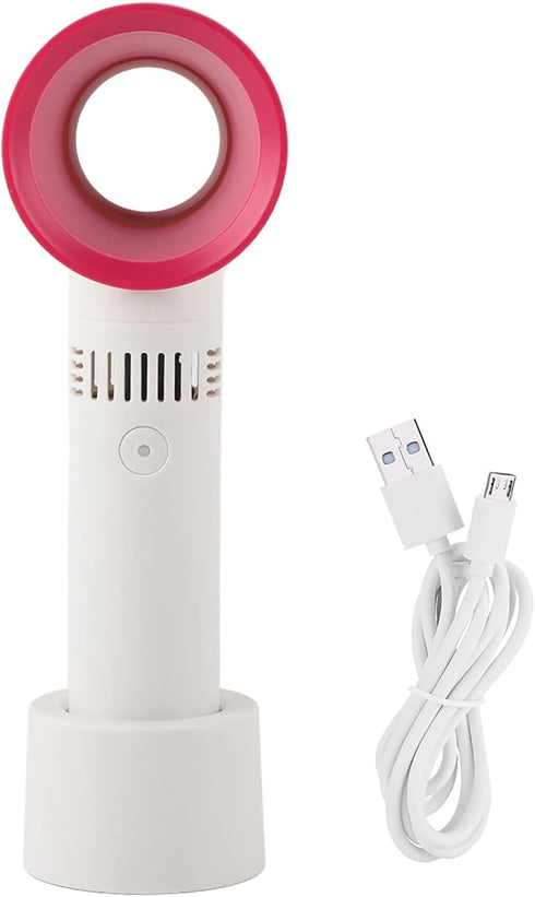 Portable Handheld Fan, Portable Mini USB Rechargeable Bladeless Fan, Three Adjustment Speeds, 360° All Around Air Suction, Handy Cooler for Home O...