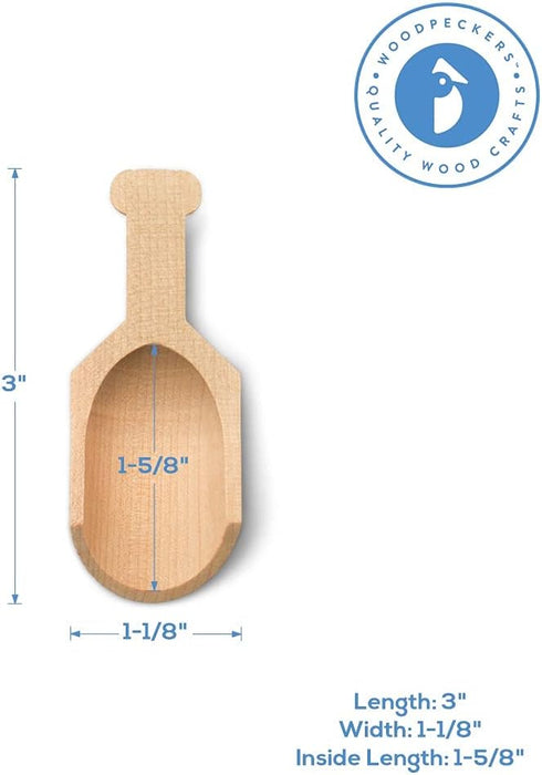 Small Wooden Teaspoon Scoops for Food Canisters & Jars, Teaspoon Measuring Spoons, Mini Wood Coffee scoop for Ground Coffee Bath Salts Manuka Hone...