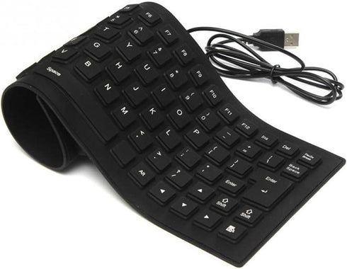 Foldable Silicone Keyboard, USB Waterproof Travel Gaming Wired Keyboard, Rollup Wired Keyboard Folding Keyboard Compatible with Windows, PC, Lapto...