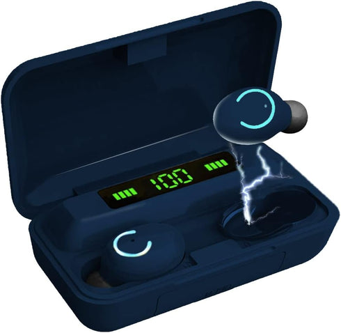 Acuvar Fully Wireless Bluetooth 5.0 Rechargeable IPX7 Waterproof Earbud Headphones with Microphone 100+ Hrs Playtime Case, Powerful Surround Stere...