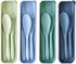 4 Set Reusable Utensils Set with Case, Travel Utensils with Case, Reusable Plastic Spoons and Forks Sets for Lunch Box Accessories, Portable Cutle...