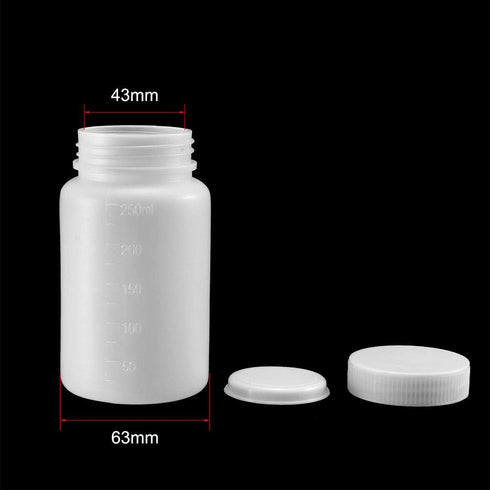 uxcell Plastic Lab Chemical Reagent Bottle, 8.5oz/250ml Wide Mouth Type Sample Sealing Liquid Storage Container 10pcs...
