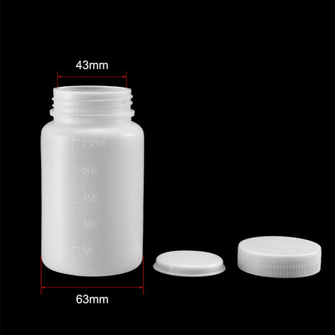 uxcell Plastic Lab Chemical Reagent Bottle 250ml/8.5oz Wide Mouth Sample Sealing Liquid Storage Containers 5pcs...